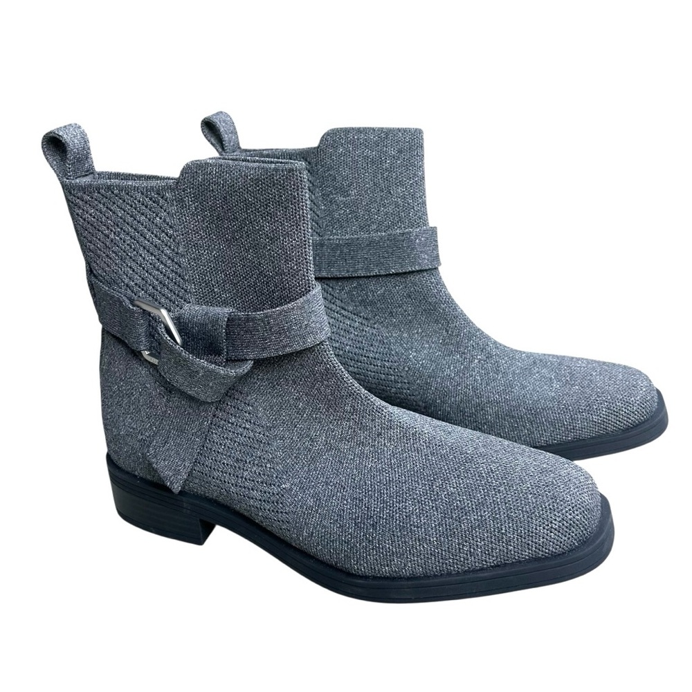 VIVAIA NWOT Cailyn Rich Grey Square-Toe Ankle Biker Boots Women's Size 39 / 8
